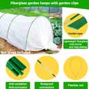 60pcs Garden Hoops for Raised Beds Wide, 8ft Greenhouse Hoops Grow Tunnel for Row Cover Netting, Adjustable Fiberglass Rust-Free Garden Bed Plant Hoops Support DIY Frame Stake for Outdoor, 40pcs Clips