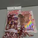 2 Pack Rose Gold Party Streamers Tinsel Curtain Party Backdrop Foil Fringe Curtain with 2 Pack Garlands for Bachelorette Birthday Decorations