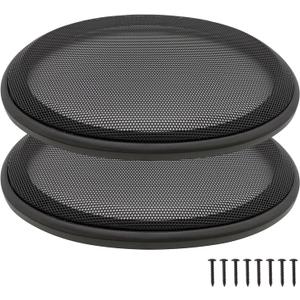 6" x 9" Speaker Grill Covers, Car Speaker Subwoofer Guard Protector, ABS Plastic Frame with Metal Mesh, Black - 2Pcs