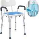 Medokare Premium Shower Chair for Inside Shower - Bath Chair and Medical Grade Shower Seat for Seniors, Elderly, Handicap & Disabled - Adjustable Support Bench w/Back and Armrests for Bathtub