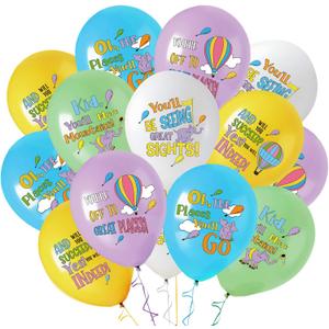 50 Pcs Oh The Places You' ll Go Party Decoration Balloons Set 12In Graduation Decorations Bulk Adventure Theme Party Decor Oh The Places You' ll Go Balloons for Graduation Birthday