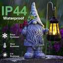 Garden Gnome Statue with Solar Lights Lantern,Outdoor Sculpture Home Decor for Yard Lawn Balcony Patio Porch,Gardening Gifts for Mom Women Grandma