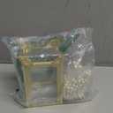 Makeup Brush Holder Vintage Glass Handmade Organizer with White Pearls for Nail Brush, Vanity, Bathroom, Dresser, Countertop - Gold