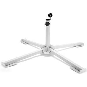 KiKiHeim Patio Umbrella Stand Outdoor Base, Portable Foldable Beach Umbrella Stand, Rust Free Tempered Iron Umbrella Base Holder, White