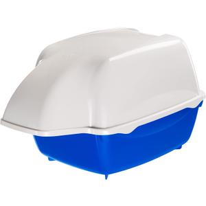 Ferplast Cosmic Outdoor Cat Litter Box - Waterproof Dog-Proof Cat Toilet with Tunnel Entry, High-Sided Base for Litter Containment, Easy-Clean Design, Durable Thermoplastic Resin in Blue