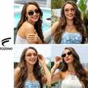 Retro Cat Eye Square Sunglasses for Women Trendy Metal Frame Vintage UV400 Protection FZN901