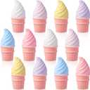 12 Pcs Non-toxic Ice Cream Sidewalk Chalk Set (6 Colors) - Washable Party Favors Bulk, Summer Birthday, Outdoor Playground Art Activities Crafts- Safe Chalkboard Fun