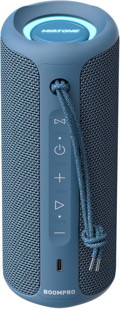 MIATONE Portable Bluetooth Speakers 36W Stereo Sound Bass Boost, 24H Playtime, Bluetooth 5.3 TWS Pairing (Blue)