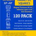 2 x Small Magnets for Crafts with Adhesive Backing 0.8 x 0.8 in - Pack of 120 Self Sticky Magnetic Dots Peel and Stick - Cut Square Magnet Stickers for Fridge, DIY, Classroom