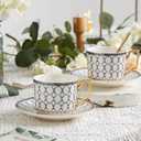 CwlwGO- Bone China Tea Cup Sets,15-Pieces Tea Cup and Saucer Set Service For 4 Whit 28 Ounces Teapot,Sugar Bowl,Creamer Pitcher and Spoons, Tea Gifts Sets For Women Patry.