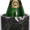 Marble Wine Chiller- Premium Wine Chiller Bucket- Perfect Wine Bottle Chiller- Keep Your Champagne Chiller and Safe- Easily Holds 750ml Bottle - Wine Cooler (Black) (Cylindrical Shape)