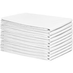 Organic Cotton White Dish Towels - 10 Pack Quick Drying White Kitchen Towels - Lint-Free, Organic Cotton Dish Cloths - Extra Large Highly Absorbent Blank Tea Towels - 27"x27" (White)