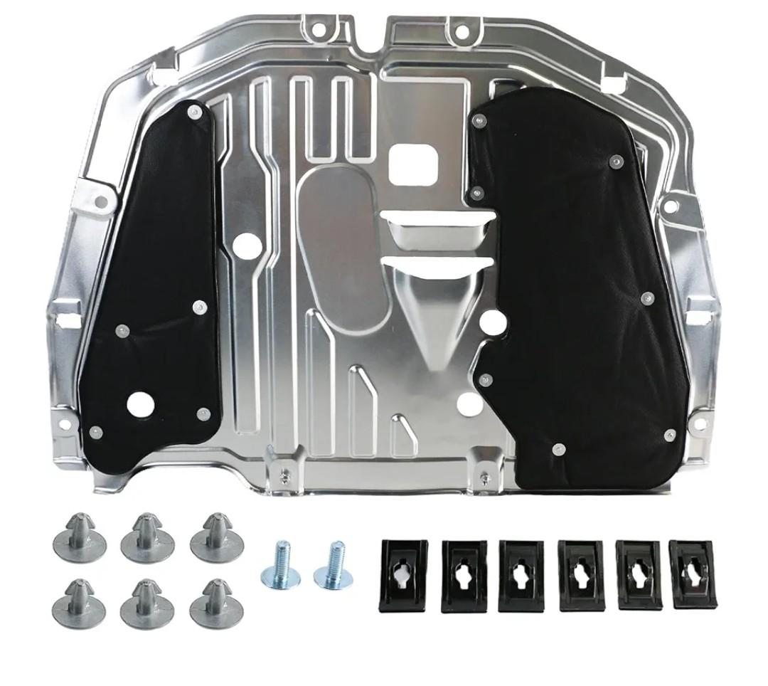 Engine Splash Shield fit for Honda Civic 2016 2017 2018 2019 2020 2021, Aluminum Alloy Front Engine Case Guard Under Car Shield Cover Replace OEM 74110-TBA-A00, 90674-TY2-A01