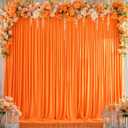 8x10FT Orange Backdrop Curtains for Wedding Parties, Wrinkle Free Polyester Photography Backdrop Drapes for Baby Shower Birthday Parties Easter Stage Background Stand Decorations 4x10ft,2 Panels