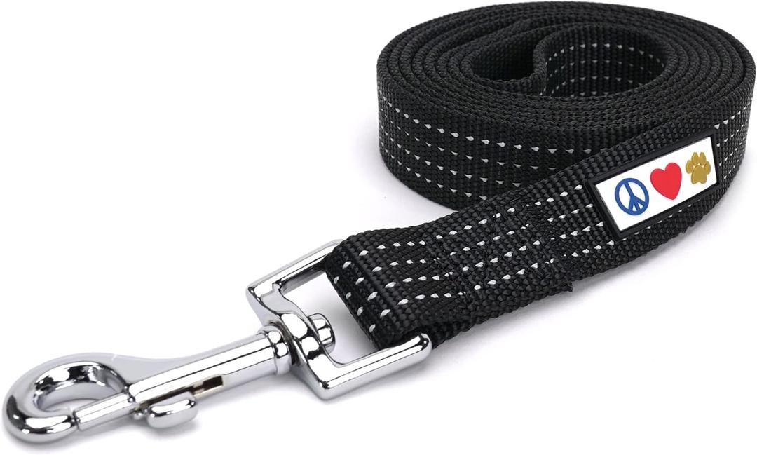 Pawtitas Pet / Puppy 6 - feet Reflective Dog Leash Extra Small / Small 5/8 inch Black Matching Collar and Harness sold separately.