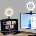 Ring Light for Computer Video Conference - Webcam Light for Monitor Clip On Remote Working Distance Learning Zoom Call Self Broadcasting and Live Streaming Influencer Light Laptop Video Conferencing