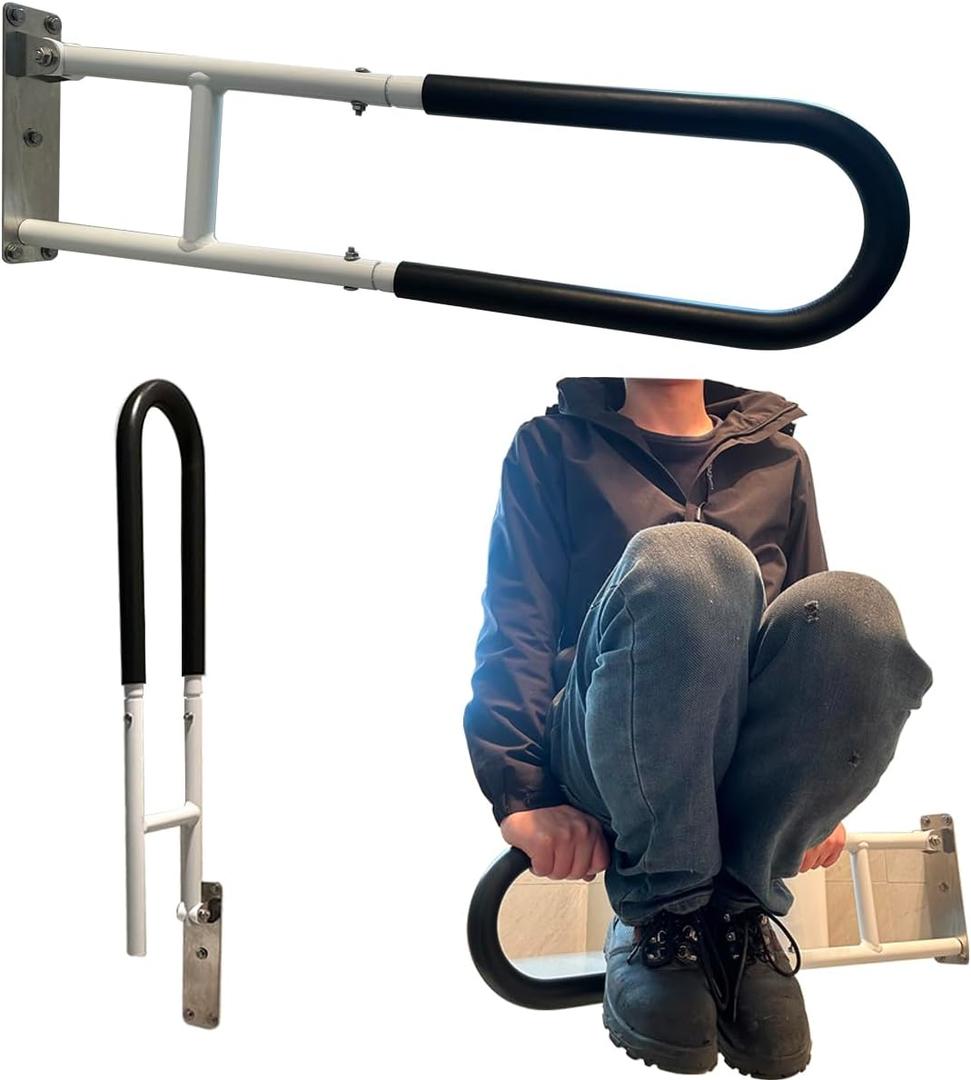30 inches Toilet Grab bar Handicap Grab bar for Seniors Elderly and Disabled, 330 lbs Heavy Duty Bearing, Dual Layer Rust Proof Material, Soft Sponge Sheath,Safety RailsToilet Handles