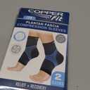 Copper Fit ICE Plantar Fascia Compression Foot and Ankle Sleeve Infused with Menthol, 1 Pair (Small/Medium)