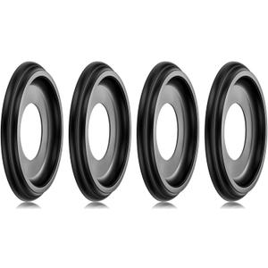 4 Packs Molded Nylon Ceiling Medallion for Light Fixtures and Ceiling Fans,10"OD x 4"ID x 1"P (Fits Canopies up to7-1/4") (Black)