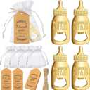 CHENGU Popping Bottle Openers Baby Shower Return Favors for Guests Bottle Opener Decorations and Souvenirs with Organza Bags Thank You Tags for Theme Party Favors (Retro Style,73 Pieces)