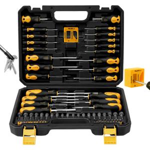 86-Piece Magnetic Screwdriver Set, CR-V Steel, Includes Slotted/Phillips/Torx Mini Precision Screwdrivers,Nut Drivers, Driver Bits and Magnetizer with Sturdy Toolbox