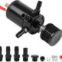 Universal 150ml Car Oil Catch Can Kit Reservoir Tank, Compact Baffled 3-Port Oil Separator 2 Inlets 1 Outlet with Breather Filter, Black