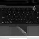 CaseBuy Palm Rest Protector Skin Cover Set Accessories for MacBook Pro 14" 2021-2025 M4 M3 M2 M1 Pro/Max A2442 A2779 A2918 A2992 A3401 A3112 A3185, Anti-Scratches Keyboard Protection -Clear