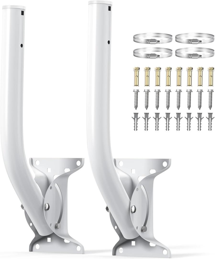 ULNA 19.68" Universal Antenna Mount - 2 Packs Wireless Bridge Bracket Reversible J Mast, Heavy Duty Roof Mount for Outdoor Antenna WiFi Extender/Weather Station/Access Point/Starlink Dishes