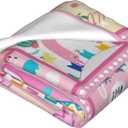 SweetFox Just A Girl Who Loves Llama Blanket, Alpaca Decor Throw Blanket Gifts for Girls Boys Lovers Super Warm Soft Plush Fleece Flannel Winter Bedding Blankets for Kids Adults Men Women 50"X40"