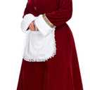 VAPICK Mrs. Claus Costume for Women Santa Costume Adult 5PCS Plus Size Deluxe Velvet Christmas Santa Dress Outfit (Red, XXL)