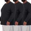 Real Essentials 3 Pack: Men’s Big & Tall Tech Stretch Long-Sleeve & Short-Sleeve Dry-Fit T-Shirt, 4X Tall