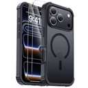 for iPhone 17 Pro Max Case [Compatible with MagSafe] [2X Screen Protectors] [Military Grade Drop Tested] Heavy Duty Magnetic Phone Case for iPhone 17 Pro Max 6.9", Black