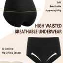 Women's Cotton Underwear High Waisted Briefs Full Coverage Soft Breathable Panties 5 Pack (M)