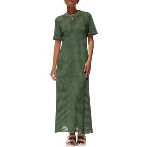 PRETTYGARDEN Womens Eyelet Cover Up Dress 2026 Summer Vacation Resort Maxi Dresses Beach Short Sleeve Hollow Out Sundress (Green, M)