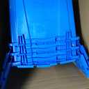 IDL Packaging 18-Gallon Industrial Plastic Tote with Hinged Lids, Pack of 3 | Heavy-Duty Blue Large 27"L x 17"W x 12" H Container for Warehouses, Garages, and Home Storage
