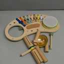 Asweets 7 in 1 Kids Drum Set for Toddlers Wooden Xylophone Musical Instruments Kit Play Set for Toddler Baby Drum Set Montessori Toys Sensory Toys Birthday Gifts for Girls Boys (Moon)