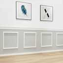 Peel and Stick Wall Molding, 4 Set 24" x 24" Premade Wainscoting Panels, Ready-to-Assemble Wall Panel Kit, Paintable Molding Trim Decor for Living Room Bedroom Hallway Kitchen Island