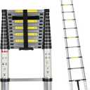 12.5FT Telescoping RV Ladder, Portable Aluminum RV Telescoping Ladder Compatible with Lippert On-The-Go Receiver, 350lbs Capacity