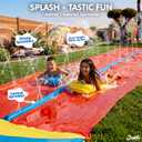 JAMBO 24Ft XL Slip Splash and Slide and 2 Bodyboards, Heavy Duty Lawn Water Slide, Summer Water Toy with Sprinkler for Backyard Outdoor Water Fun n Toys for Kids, Splash Mat Splash Pad