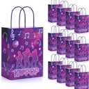 FunooFuno 24 Pcs Purple Kpop Party Favors Gift Bags with Handles Kpop Goodie Candy Party Favor Bags Bulk Kraft Paper K Pop Music Birthday Concert Disco Graduation Supplies Decorations