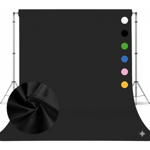 Photography Backdrop for Photoshoot, Photo Backdrop Curtain, Perfect White Background for Party Portrait Photoshoots Black