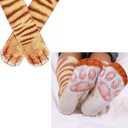 2 x Valpeak 3D Cat Mask, Cat Headband, and Funny Cat Socks with cat Tails (Orange Cat Three-piece)