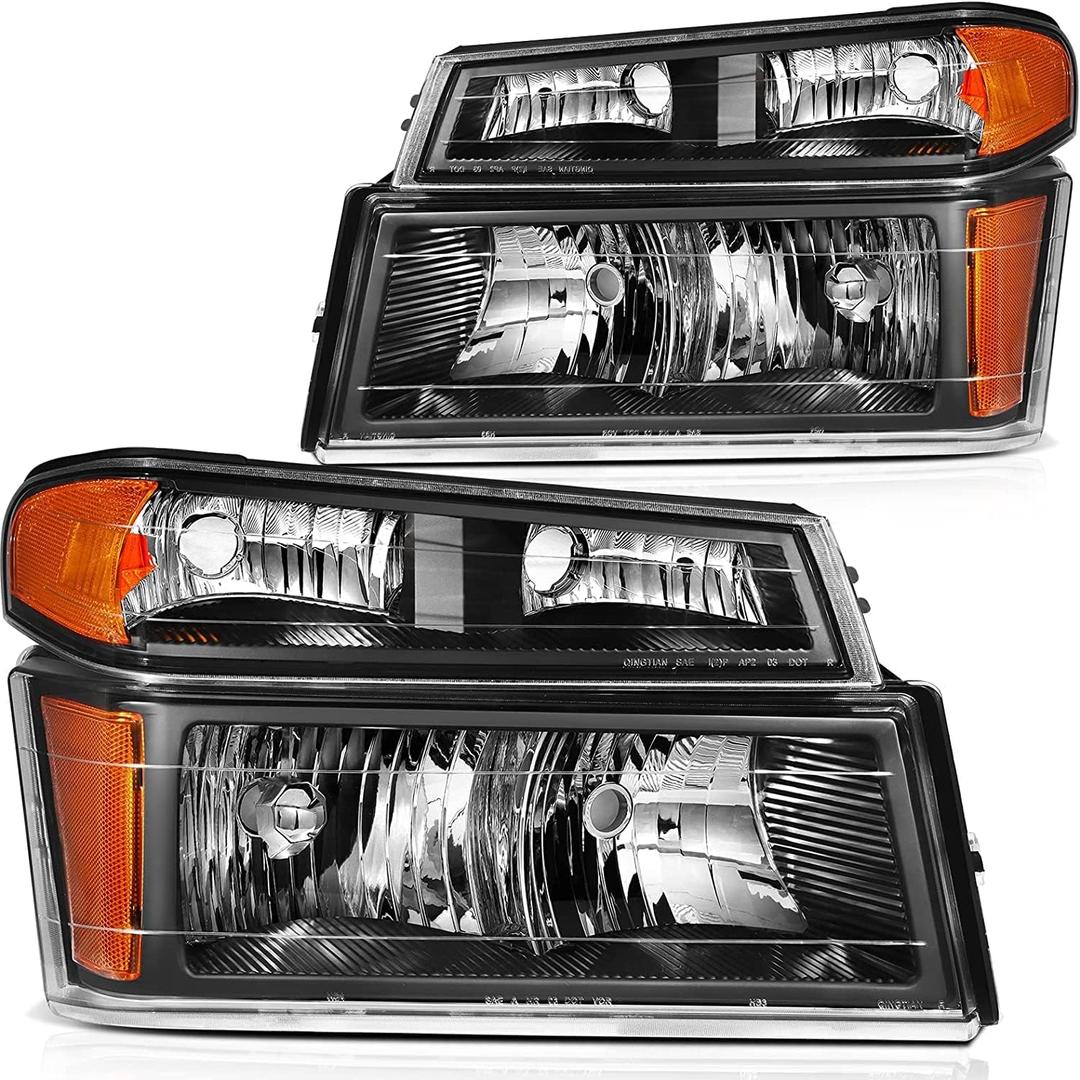 ECCPP Headlight Assembly For Chevrolet Colorado 2004-2012 For GMC Canyon 2004-2012 For Isuzu i-280/i-350 2006 Driver and Passenger Side Headlamps