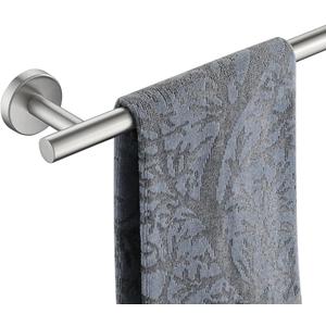 JQK Bath Towel Bar, 27 Inch 304 Stainless Steel Thicken 0.8mm Towel Rack Bathroom, Towel Holder Brushed Finished Wall Mount, Useable Length 24 Inch, TB110L24-BN