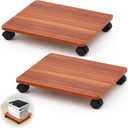 2 Pcs Office Under Desk Printer Stand with 4 Caster Wheels Walnut Movable Printer Copier Shelf and CPU Holder for Home Office Heavy Duty Storage Rack Scanner Fax Machine, 13.78 x 11.81 Inches