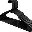 Utopia Home Plastic Hangers 20 Pack - Perfect Space Saving Clothes Hanger - Durable and Strong - Perfect Closet Organizers with Shoulder Grooves (Black)