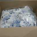 Laura Ashley Home - King Comforter Set, Reversible Cotton Bedding with Matching Shams, Stylish Home Decor for All Seasons (Chloe Blue, King)