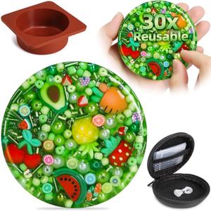 Reusable Picky Fidget Pad with Mold, Microwaveable 30 Times Sensory Skin Picking Fidget Toys, Portable Picking Pad for On-the-Go Use, Gift for Adults with Anxiety, ADHD, OCD, Dermatillomania