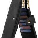 Travelambo RFID Wallet Women Large Size Bifold Multi Card Wallet Case with Zipper Pocke Credit Card Holder for Women (Black)