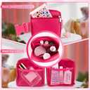 WINOWIMO Personalized Mini Fanny Pack for Kids with Sunglasses & Cute Keychain, Small Initial Belt Crossbody Bag Purse for Teen Girls, Birthday Gifts for 3 4 5 6 7 8 9 10 Years Old Kid (E, Rose Pink)